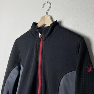 spyder black & red zip up jacket